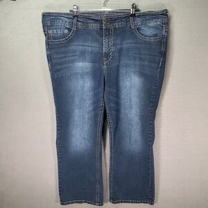 WallFlower Jeans Womens 20 Short Luscious Curvy Fit Straight Leg Blue Plus Size